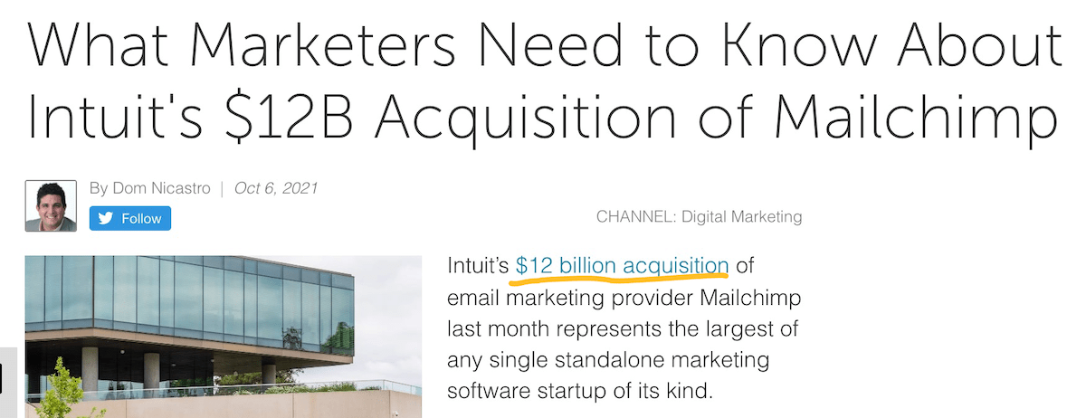 Intuit buys Mailchimp for $12 billion