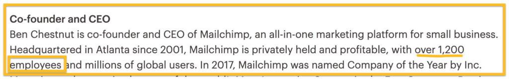 mailchimp has 1200 employees