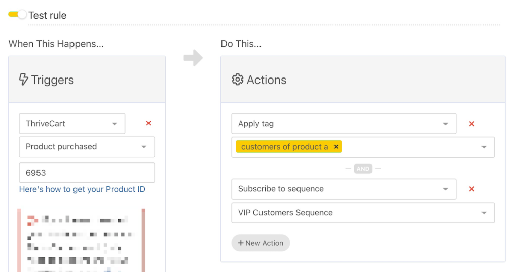 set up purchase automation trigger step 2