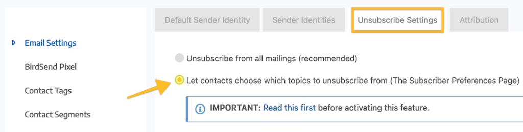 how to build an unsubscribe page - step 2